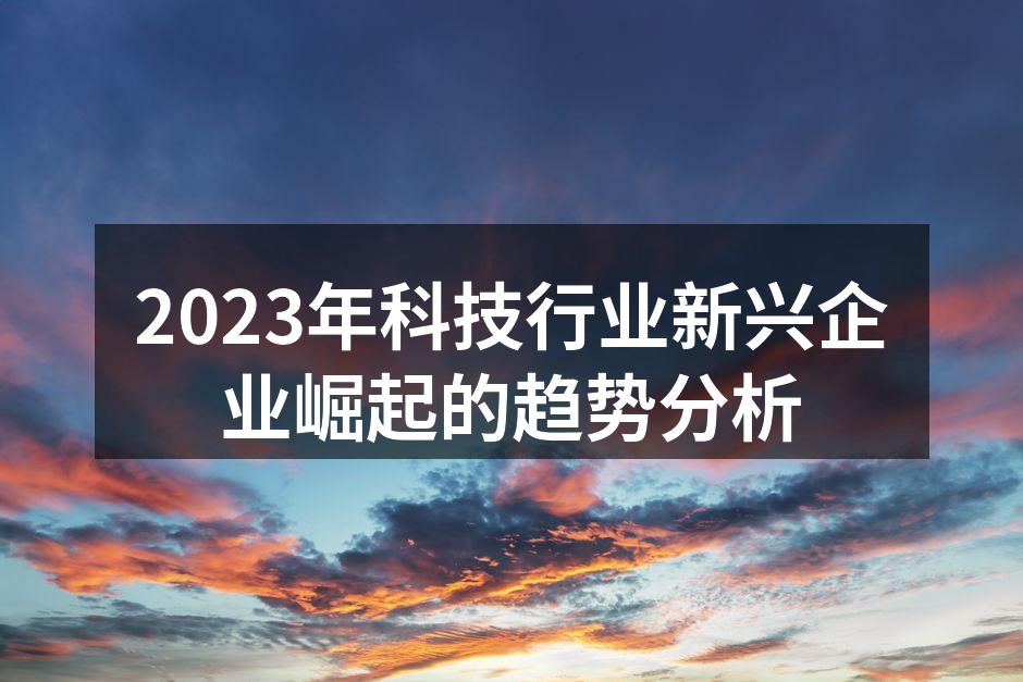 2023年科技行业新兴企业崛起的趋势分析